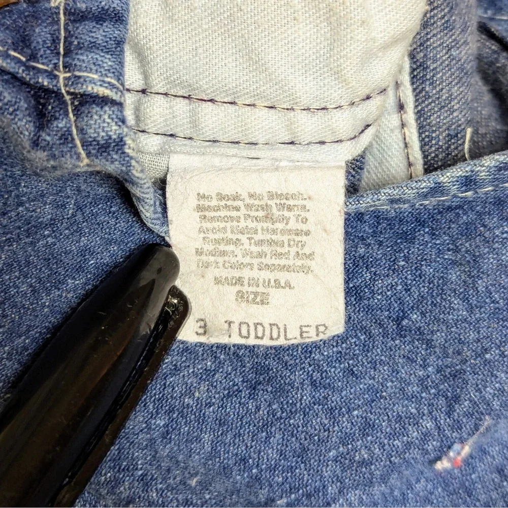 VINTAGE‎ OSHKOSH B'GOSH 80S DENIM VESTBAK OVERALLS MADE IN USA TODDLER 3T